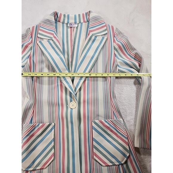 ZIO Designed By YoungJA Striped Jacket Size Small Business Cream,pink,blue,green - Picture 5 of 6